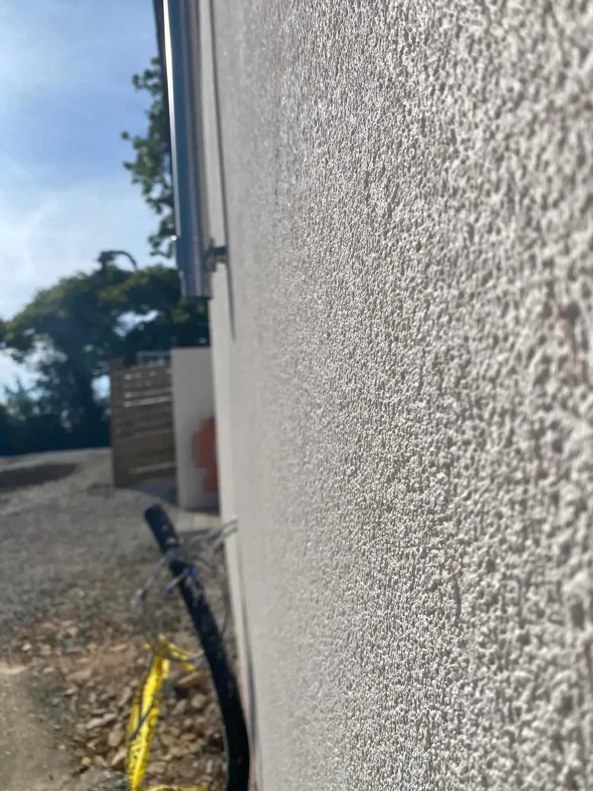 Close-up of a finished silicone render texture